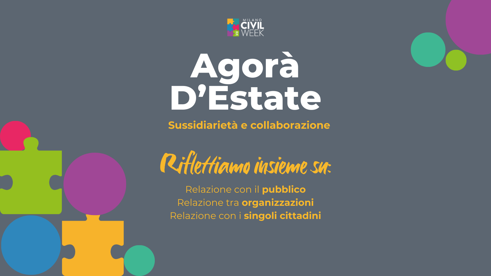 Agorà d’Estate: Un Momento di Riflessione e Condivisione dopo la Civil Week